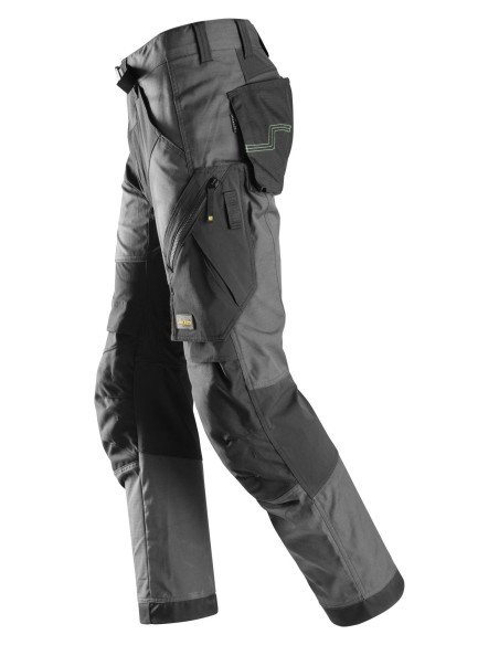 6903 Pantalones largos de trabajo FlexiWork gris acero/ negro
