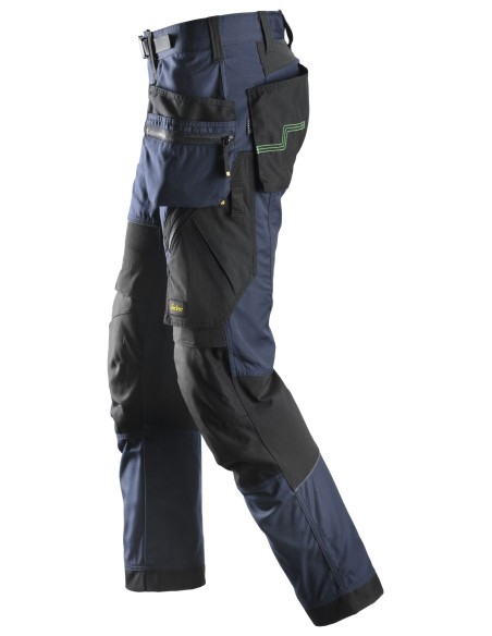 6902 Pantalones largos de trabajo FlexiWork bolsillos flotantes azul marino/ negro