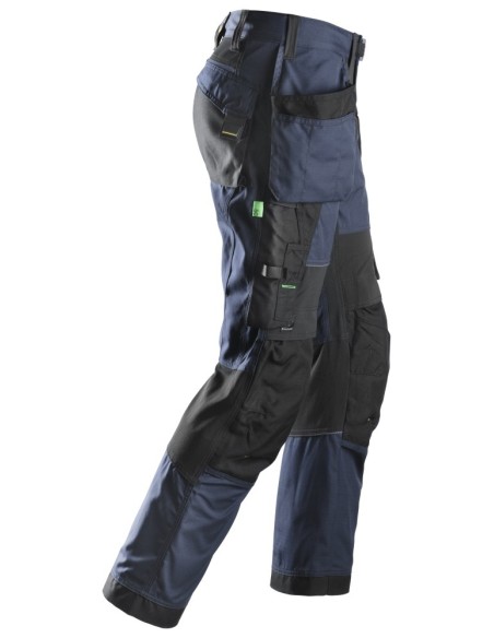 6902 Pantalones largos de trabajo FlexiWork bolsillos flotantes azul marino/ negro