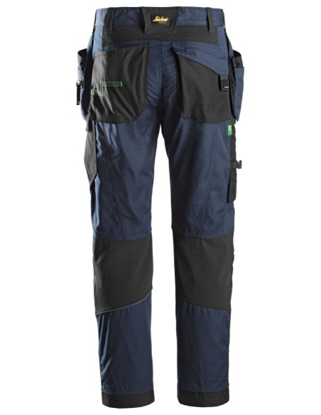 6902 Pantalones largos de trabajo FlexiWork bolsillos flotantes azul marino/ negro