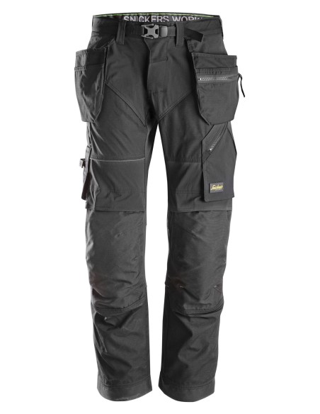 6902 Pantalones largos de trabajo FlexiWork bolsillos flotantes negro