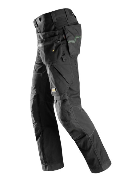 6902 Pantalones largos de trabajo FlexiWork bolsillos flotantes negro