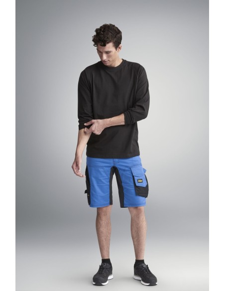 6143 Pantalones cortos de trabajo elasticos Slim Fit AllroundWork azul verdadero/ negro
