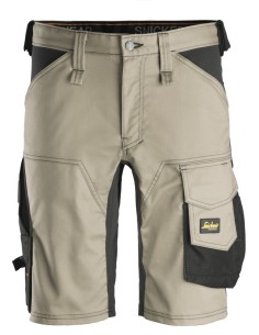 6143 Pantalones cortos de trabajo elasticos Slim Fit AllroundWork beige/ negro