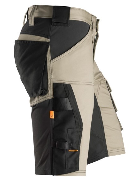 6143 Pantalones cortos de trabajo elasticos Slim Fit AllroundWork beige/ negro