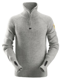 2905 Jersey lana ½ cremallera Gris claro