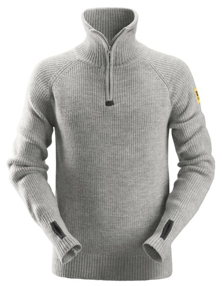 2905 Jersey lana ½ cremallera Gris claro