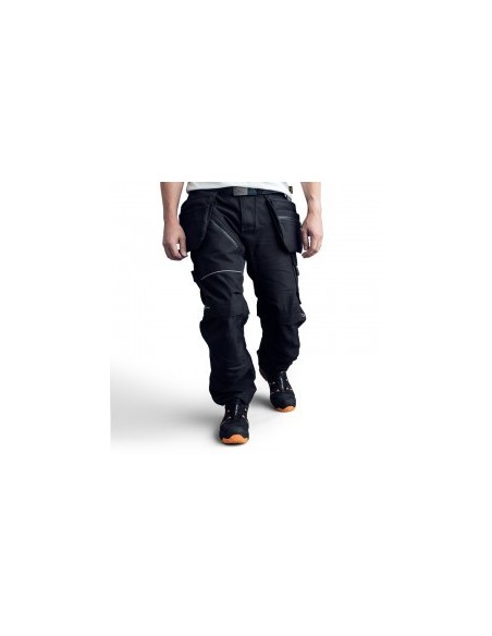 6215 Pantalones largos de trabajo RuffWork algodon con bolsillos flotantes Negro