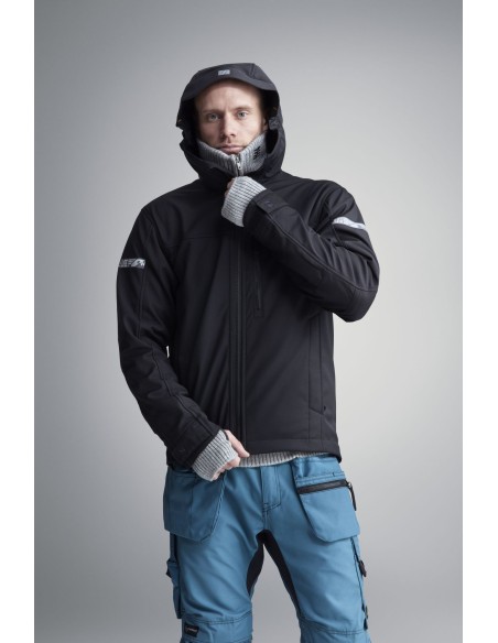 1229 Chaqueta Softshell con capucha AllroundWork negro