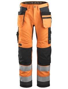 6230 Pantalon Allround Work+ Alta Visibilidad Bolsillos Flotantes CL2 Naranja / Gris acero