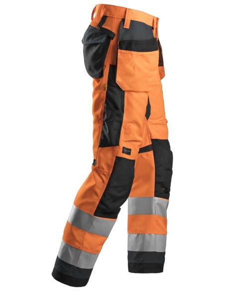 6230 Pantalon Allround Work+ Alta Visibilidad Bolsillos Flotantes CL2 Naranja / Gris acero