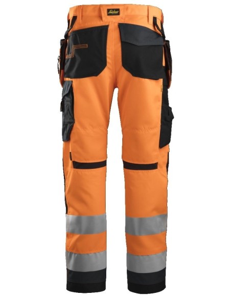 6230 Pantalon Allround Work+ Alta Visibilidad Bolsillos Flotantes CL2 Naranja / Gris acero