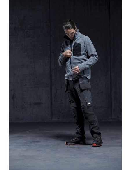 8042 Chaqueta de forro polar de malla suave FlexiWork gris/ negro