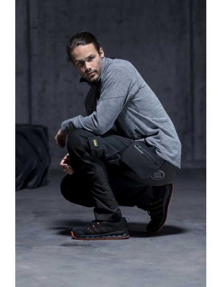 8042 Chaqueta de forro polar de malla suave FlexiWork gris/ negro