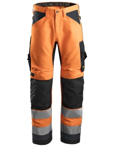 6331 Pantalon AllroundWork Alta Visibilidad CL2 Naranja / Gris acero