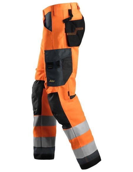 6331 Pantalon AllroundWork Alta Visibilidad CL2 Naranja / Gris acero