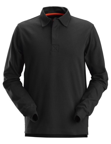 2612 Polo manga larga de rugby AllroundWork Negro