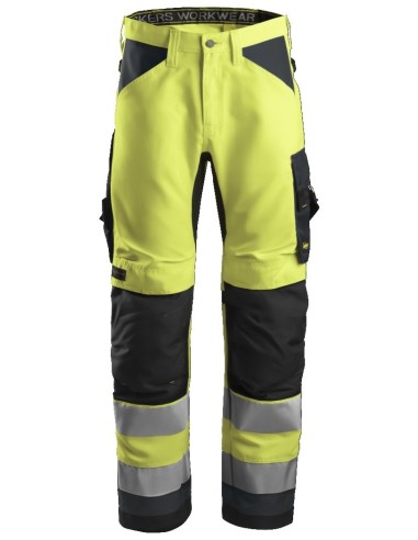 6331 Pantalon AllroundWork Alta Visibilidad CL2 Amarillo / Gris acero