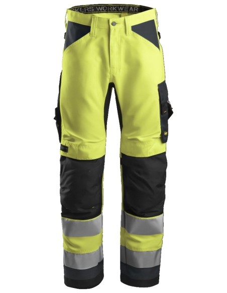 6331 Pantalon AllroundWork Alta Visibilidad CL2 Amarillo / Gris acero