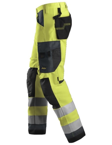 6331 Pantalon AllroundWork Alta Visibilidad CL2 Amarillo / Gris acero