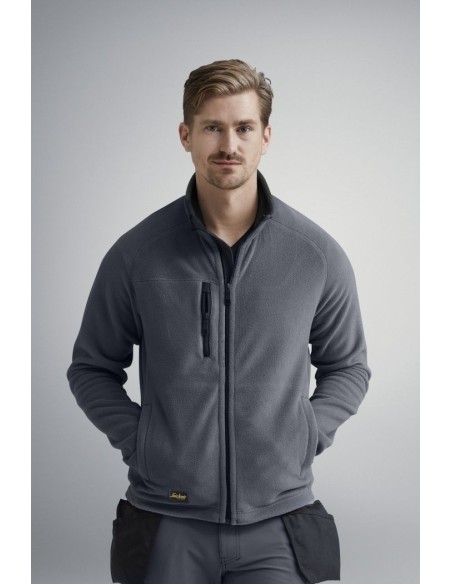 8022 Chaqueta de forro polar Polartec AllroundWork gris acero/ negro