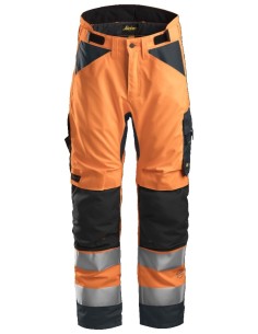 6639 Pantalones largos de trabajo aislantes 37.5 de alta visibiidad clase 2 AllroundWork - naranja/ gris acero