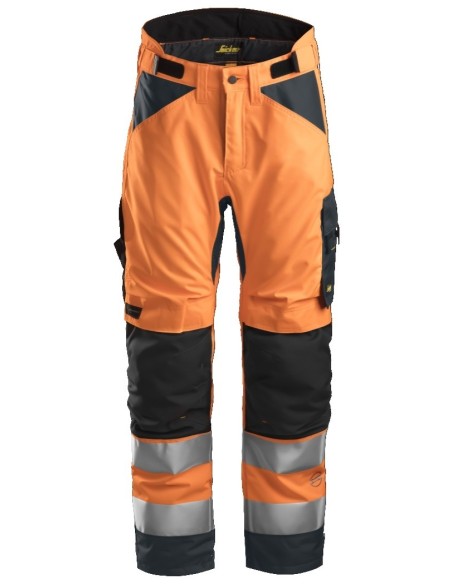 6639 Pantalones largos de trabajo aislantes 37.5 de alta visibiidad clase 2 AllroundWork - naranja/ gris acero