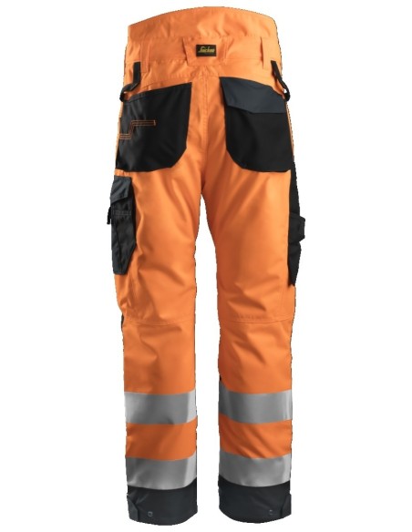 6639 Pantalones largos de trabajo aislantes 37.5 de alta visibiidad clase 2 AllroundWork - naranja/ gris acero