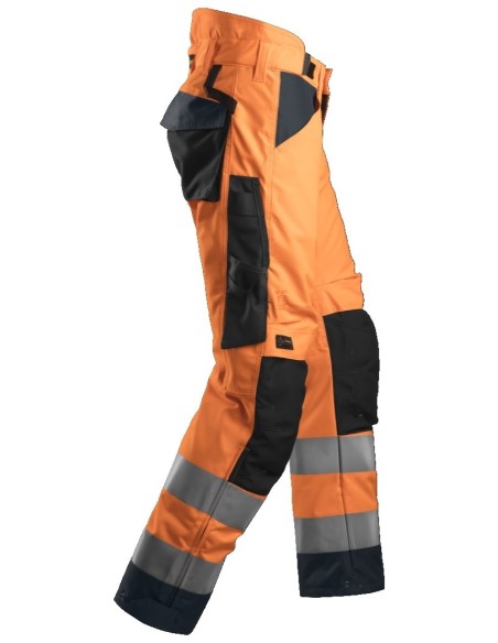 6639 Pantalones largos de trabajo aislantes 37.5 de alta visibiidad clase 2 AllroundWork - naranja/ gris acero