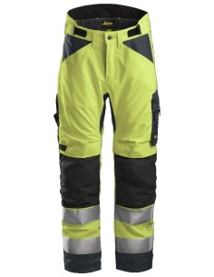 6639 Pantalones largos de trabajo aislantes 37.5 de alta visibiidad clase 2 AllroundWork - amarillo/ gris acero