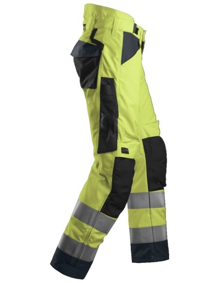 6639 Pantalones largos de trabajo aislantes 37.5 de alta visibiidad clase 2 AllroundWork - amarillo/ gris acero