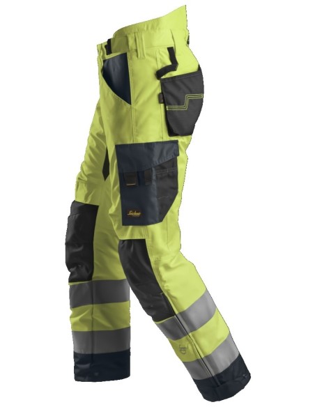 6639 Pantalones largos de trabajo aislantes 37.5 de alta visibiidad clase 2 AllroundWork - amarillo/ gris acero
