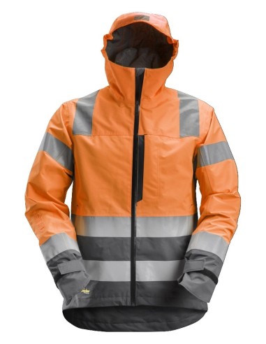 1330 Chaqueta impermeable de alta visibilidad clase 3 AllroundWork naranja/ gris acero