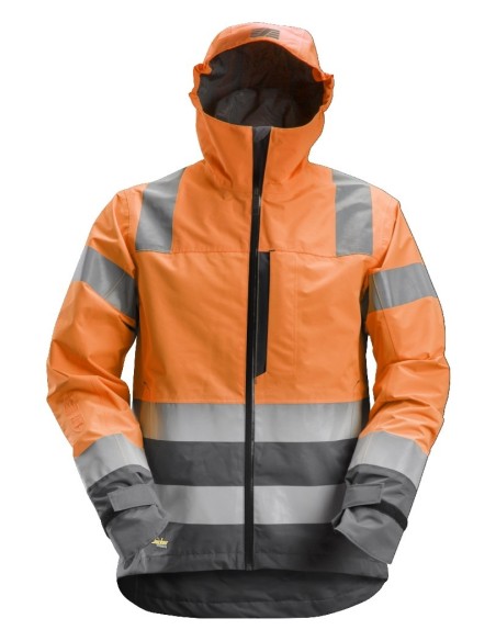 1330 Chaqueta impermeable de alta visibilidad clase 3 AllroundWork naranja/ gris acero