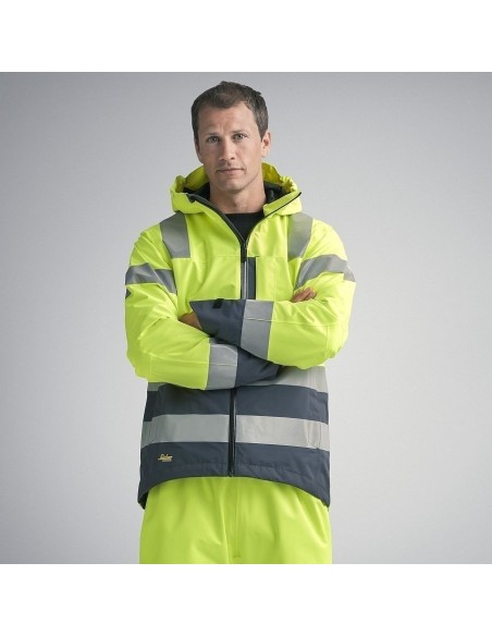 1330 Chaqueta impermeable de alta visibilidad clase 3 AllroundWork naranja/ gris acero