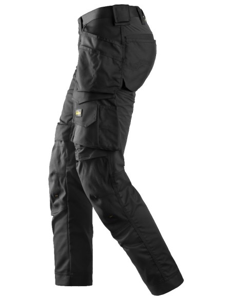 6241 Pantalones largos de trabajo elasticos AllroundWork Slim Fit con bolsillos flotantes color negro