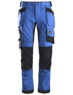 6241 Pantalones largos de trabajo elasticos AllroundWork Slim Fit con bolsillos flotantes color azul verdadero/ negro