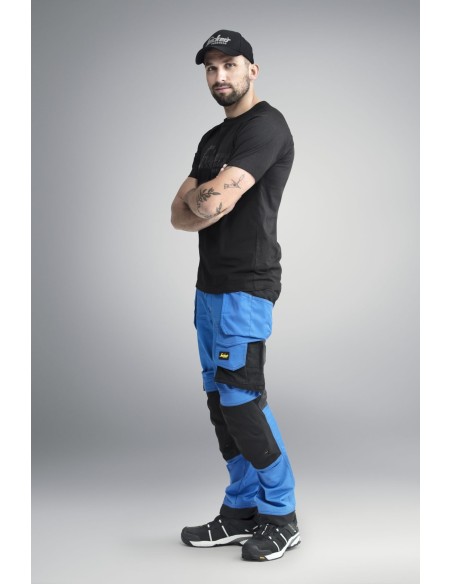 6241 Pantalones largos de trabajo elasticos AllroundWork Slim Fit con bolsillos flotantes color azul verdadero/ negro