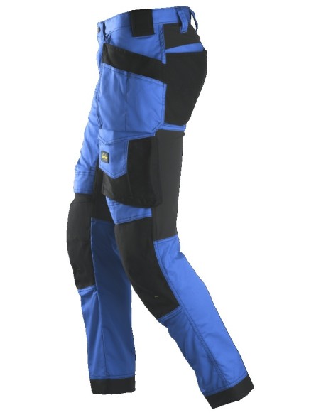 6241 Pantalones largos de trabajo elasticos AllroundWork Slim Fit con bolsillos flotantes color azul verdadero/ negro