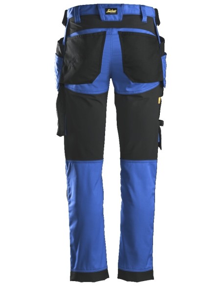 6241 Pantalones largos de trabajo elasticos AllroundWork Slim Fit con bolsillos flotantes color azul verdadero/ negro