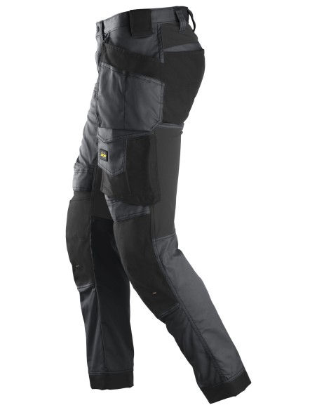 6241 Pantalones largos de trabajo elasticos AllroundWork Slim Fit con bolsillos flotantes color gris acero/ negro