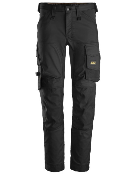 6341 Pantalones largos de trabajo elasticos AllroundWork Slim Fit color negro