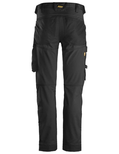 6341 Pantalones largos de trabajo elasticos AllroundWork Slim Fit color negro