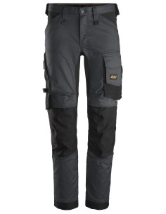 6341 Pantalones largos de trabajo elasticos AllroundWork Slim Fit color gris acero/ negro