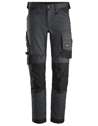6341 Pantalones largos de trabajo elasticos AllroundWork Slim Fit color gris acero/ negro
