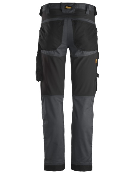6341 Pantalones largos de trabajo elasticos AllroundWork Slim Fit color gris acero/ negro
