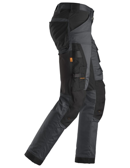 6341 Pantalones largos de trabajo elasticos AllroundWork Slim Fit color gris acero/ negro