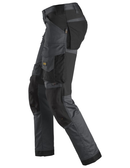 6341 Pantalones largos de trabajo elasticos AllroundWork Slim Fit color gris acero/ negro