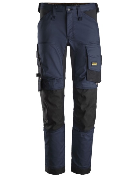 6341 Pantalones largos de trabajo elasticos AllroundWork Slim Fit color azul marino/ negro