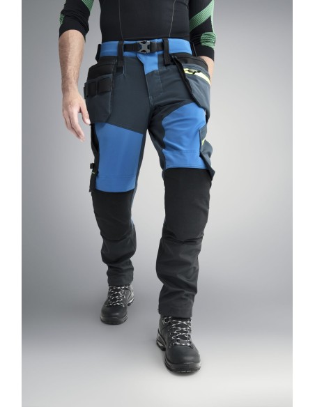 6940 Pantalones largos de trabajo elasticos FlexiWork Softshell Slim Fit bolsillos flotantes azul verdadero/ azul marino